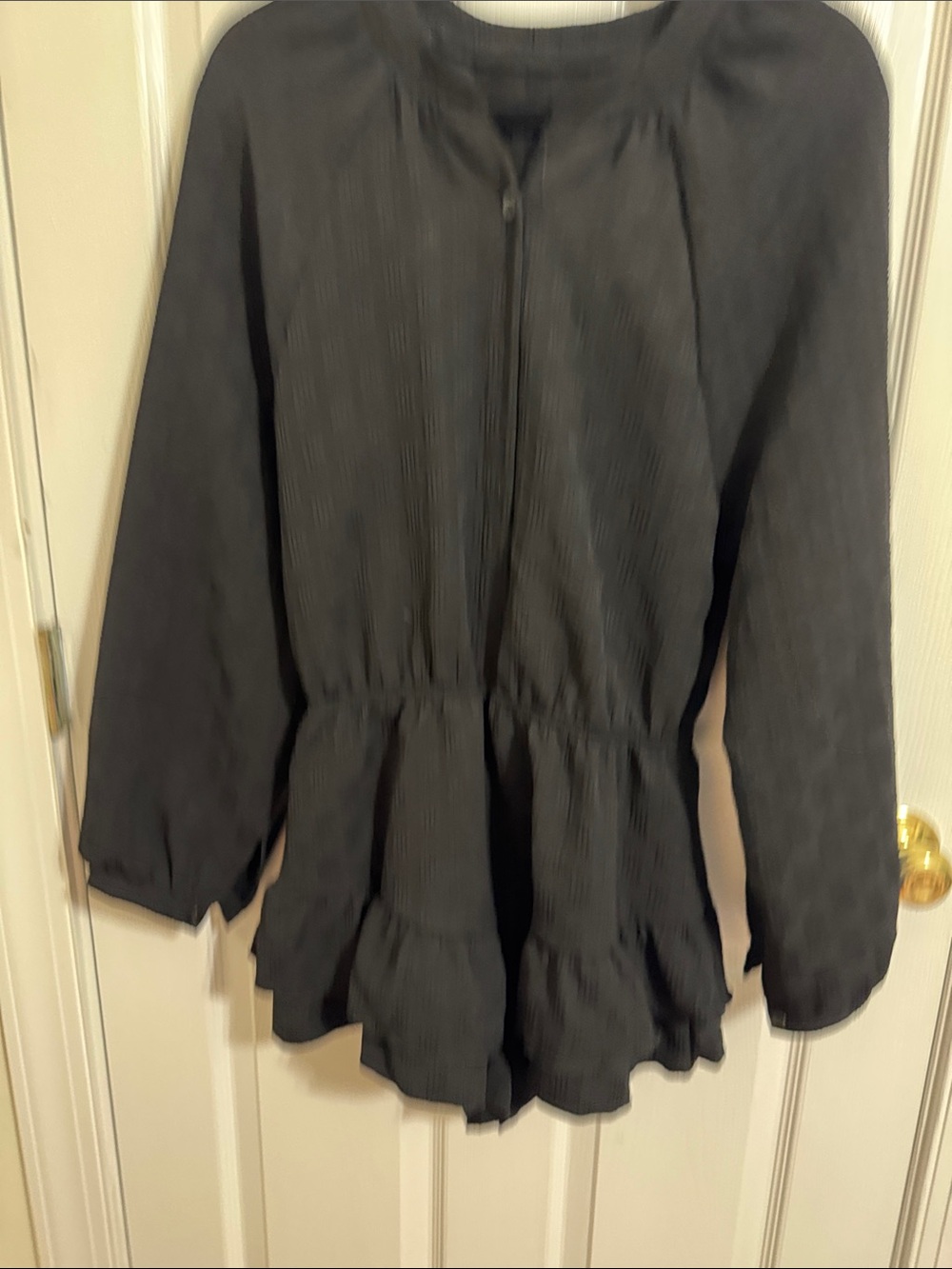 Women's Black Ruffle Hem Romper